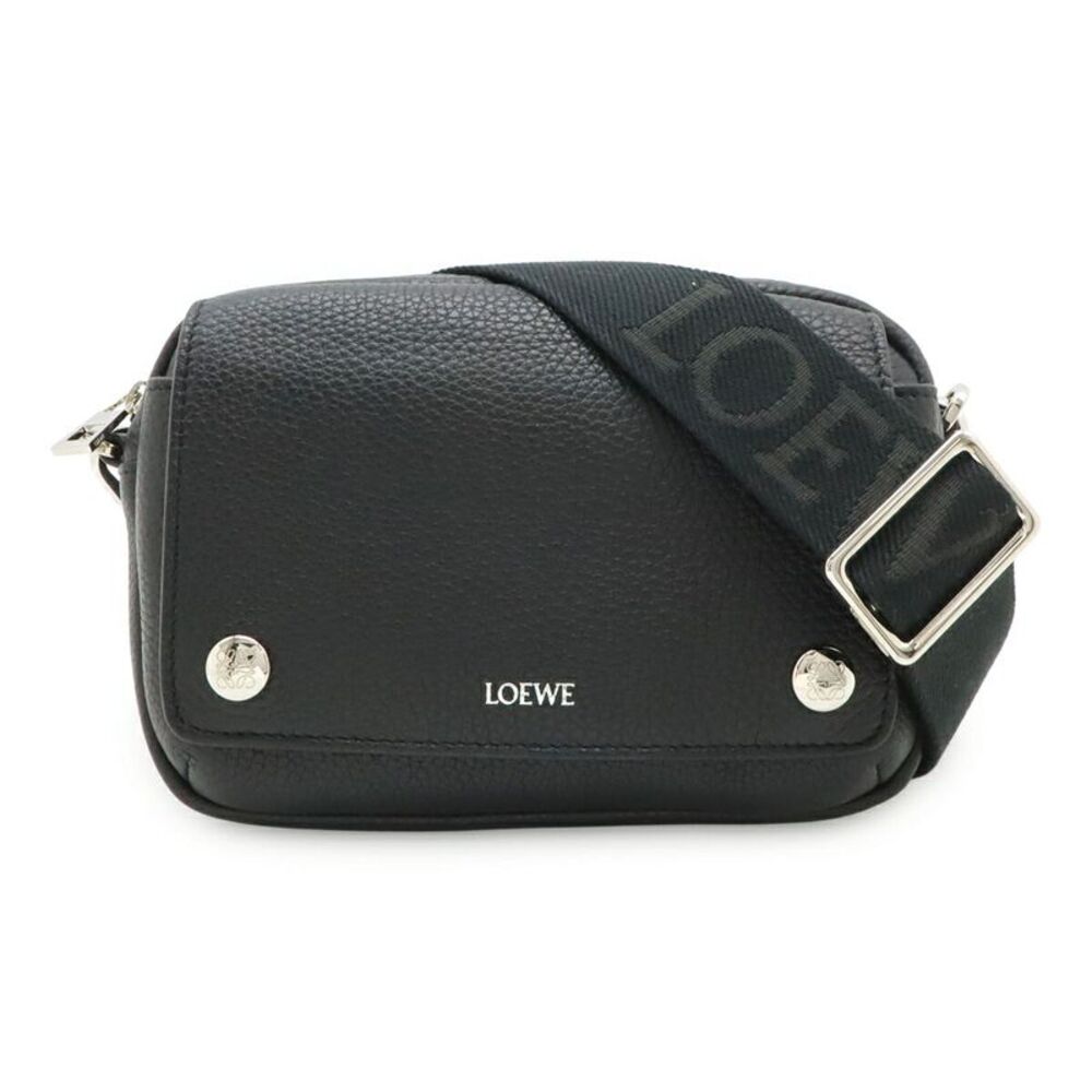 Loewe Pebble Small Messenger Bag Black Leather